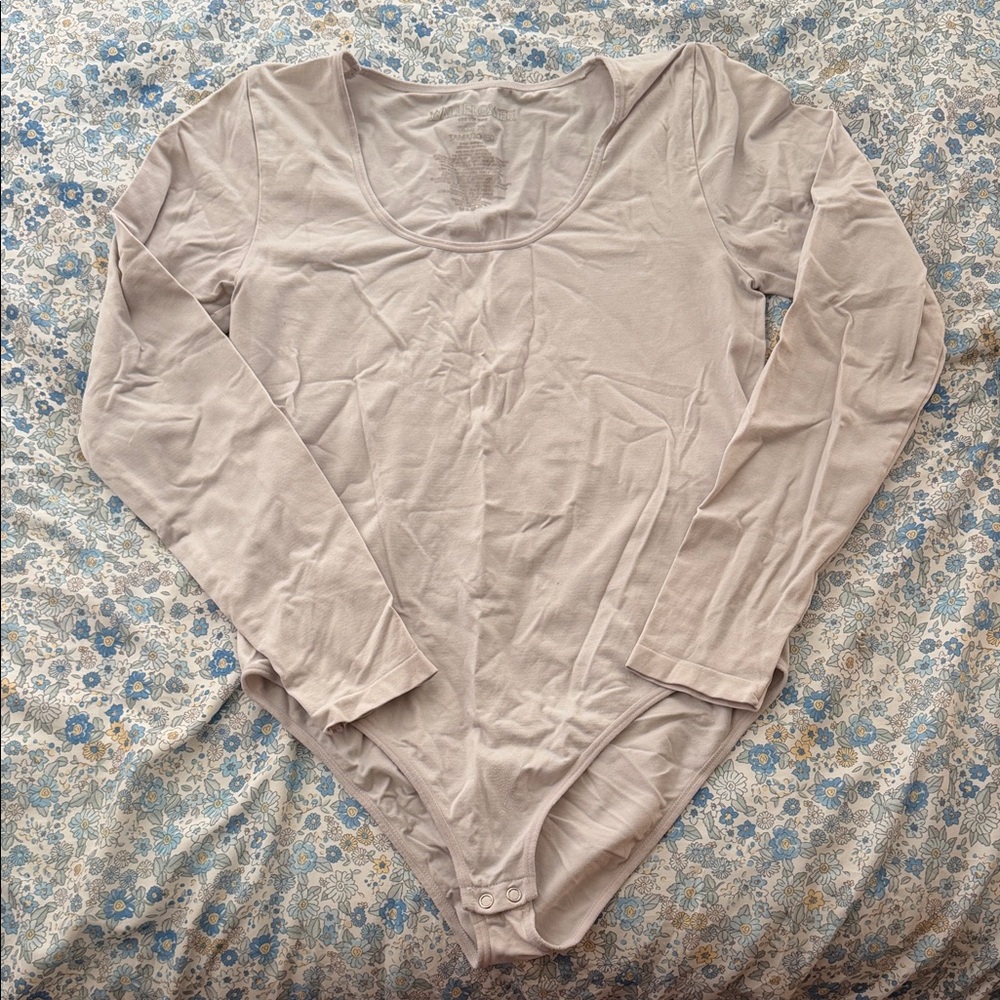 Wallflower Soft Beige Long Sleeve Bodysuit